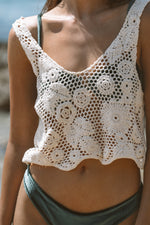 Load image into Gallery viewer, Ivory crochet top