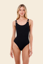 Load image into Gallery viewer, Textured Wave Black One Piece