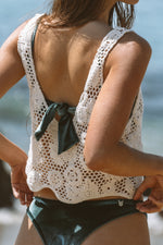 Load image into Gallery viewer, Ivory crochet top