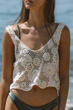 Load image into Gallery viewer, Ivory crochet top