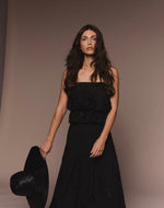 Load image into Gallery viewer, Crop Top Lunel Blouse - Black