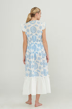 Load image into Gallery viewer, Azalea Ruffle Sleeves Sky Eyelet kimono