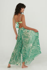 Load image into Gallery viewer, Printed Pleated Palazzo Pants Iguana
