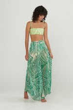 Load image into Gallery viewer, Printed Pleated Palazzo Pants Iguana