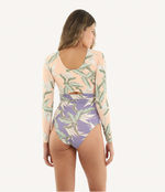 Load image into Gallery viewer, Tropical Periwinkle Amaya One Piece Long Sleeves
