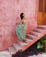 Load image into Gallery viewer, Printed Pleated Palazzo Pants Iguana