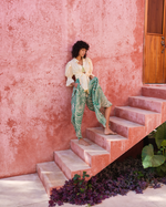 Load image into Gallery viewer, Printed Pleated Palazzo Pants Iguana