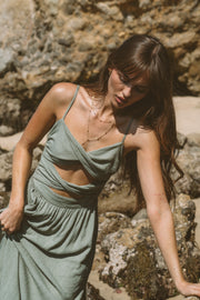 Serenity Green Linen Dress