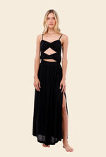 Load image into Gallery viewer, Serenity Black Linen Dress

