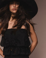 Load image into Gallery viewer, Crop Top Lunel Blouse - Black