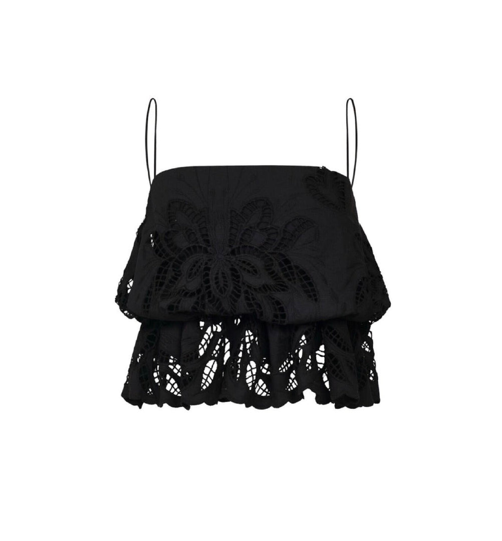 Crop Top Lunel Blouse - Black