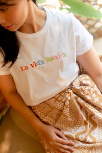 La Vida Bonita Embroidered t-shirt
