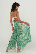 Load image into Gallery viewer, Printed Pleated Palazzo Pants Iguana
